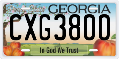 GA license plate CXG3800