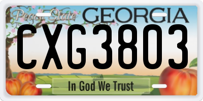GA license plate CXG3803