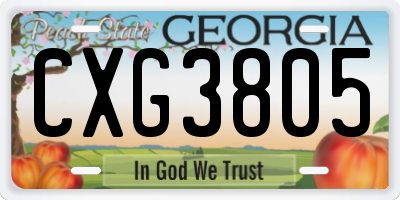 GA license plate CXG3805