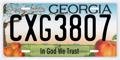 GA license plate CXG3807