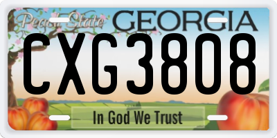GA license plate CXG3808