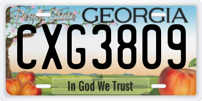 GA license plate CXG3809