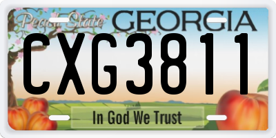 GA license plate CXG3811