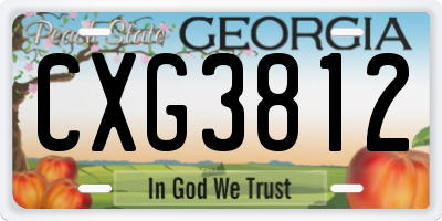 GA license plate CXG3812