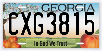 GA license plate CXG3815