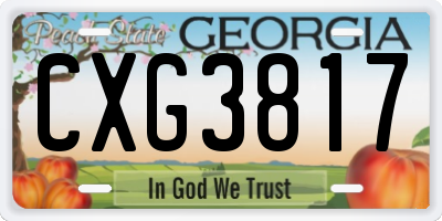 GA license plate CXG3817