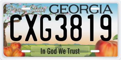 GA license plate CXG3819