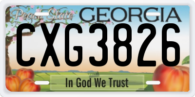 GA license plate CXG3826