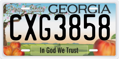 GA license plate CXG3858