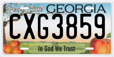 GA license plate CXG3859