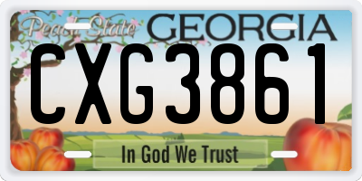 GA license plate CXG3861
