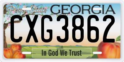 GA license plate CXG3862