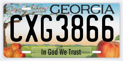 GA license plate CXG3866