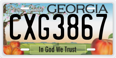 GA license plate CXG3867