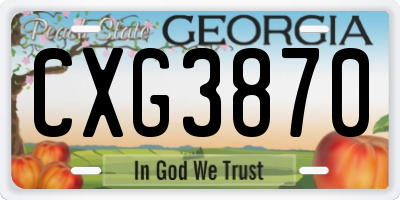 GA license plate CXG3870