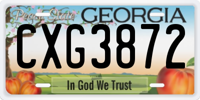 GA license plate CXG3872