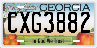 GA license plate CXG3882