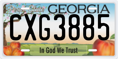 GA license plate CXG3885