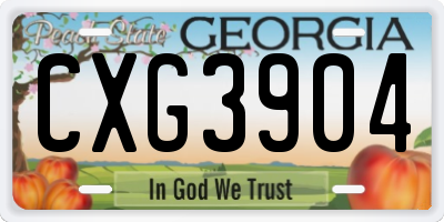 GA license plate CXG3904