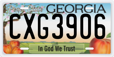 GA license plate CXG3906