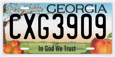GA license plate CXG3909