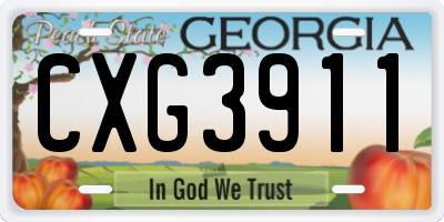 GA license plate CXG3911
