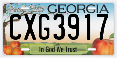 GA license plate CXG3917