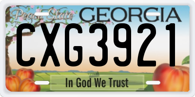 GA license plate CXG3921