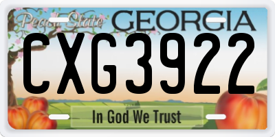 GA license plate CXG3922