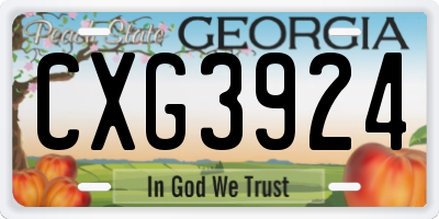 GA license plate CXG3924