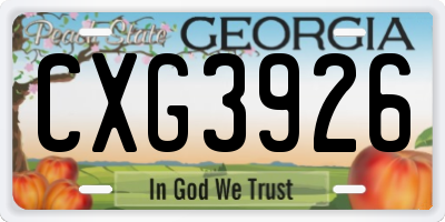 GA license plate CXG3926