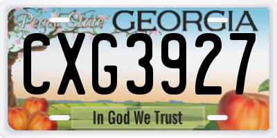 GA license plate CXG3927