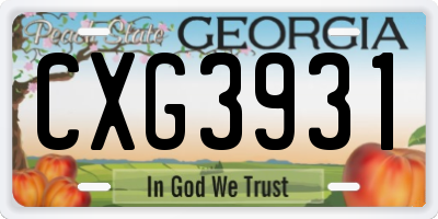 GA license plate CXG3931