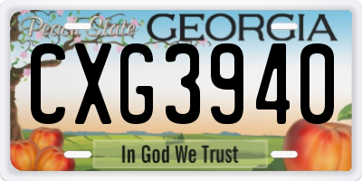 GA license plate CXG3940