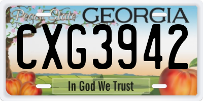 GA license plate CXG3942