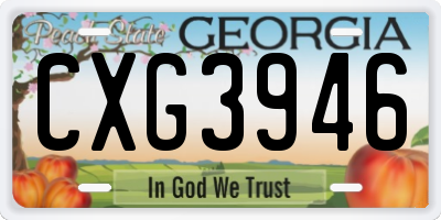 GA license plate CXG3946