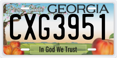 GA license plate CXG3951