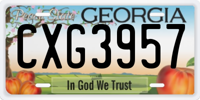 GA license plate CXG3957