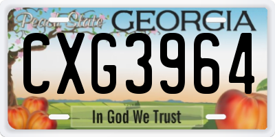 GA license plate CXG3964