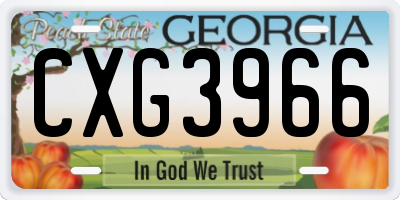 GA license plate CXG3966