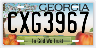 GA license plate CXG3967