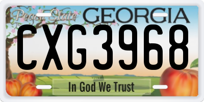 GA license plate CXG3968