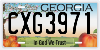 GA license plate CXG3971