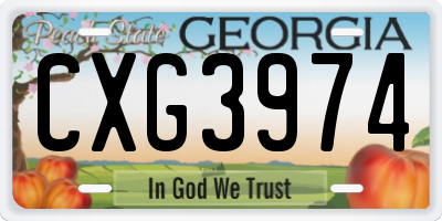 GA license plate CXG3974