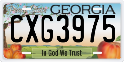 GA license plate CXG3975