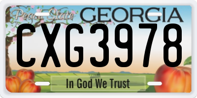 GA license plate CXG3978