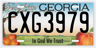 GA license plate CXG3979