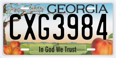GA license plate CXG3984