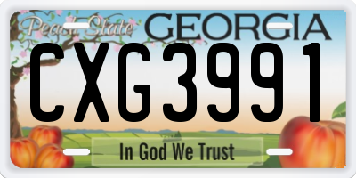 GA license plate CXG3991