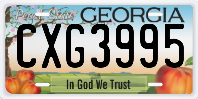 GA license plate CXG3995